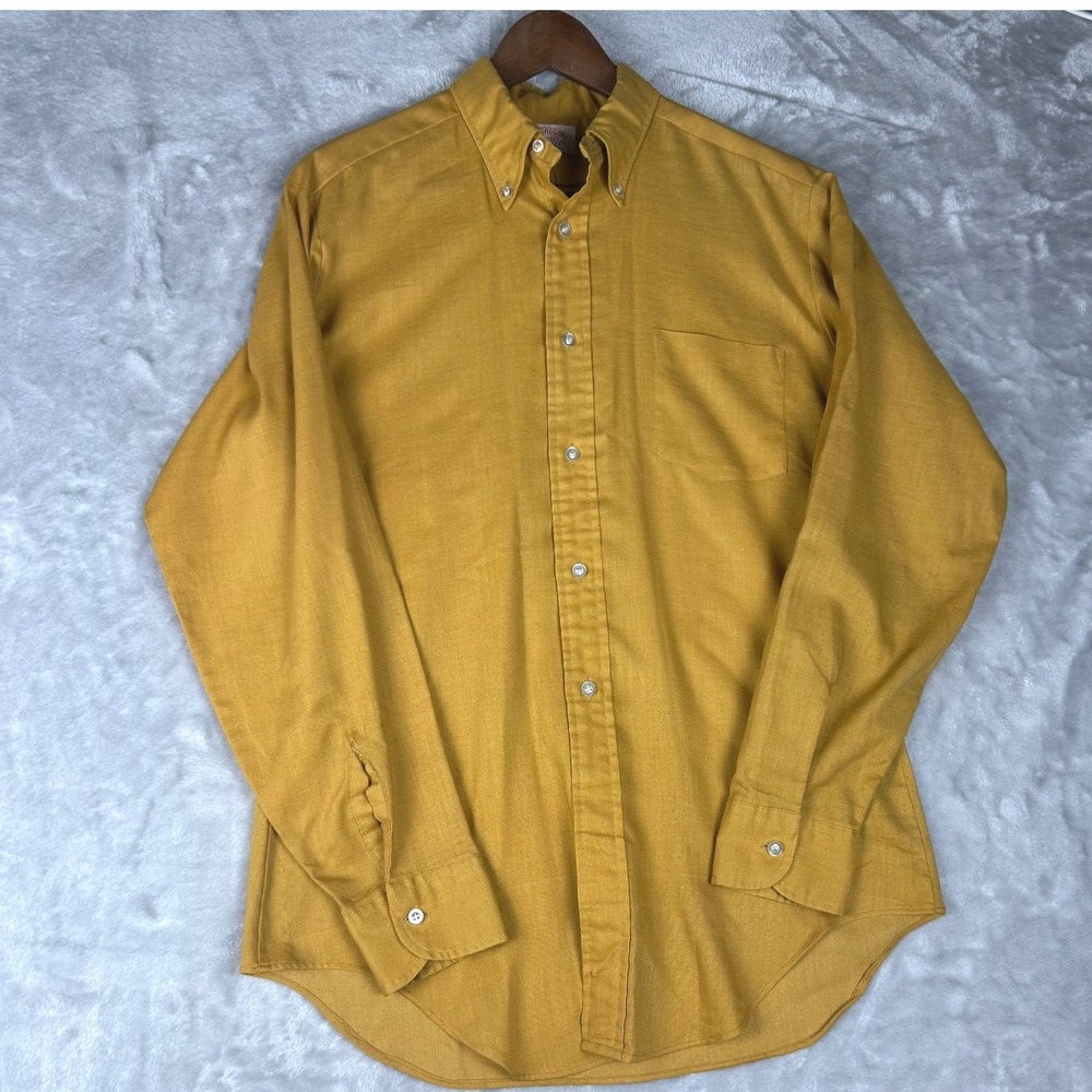 Vintage McGregor‎ Scotset Oxford Button Down Shirt Permanent Press Gold size 15